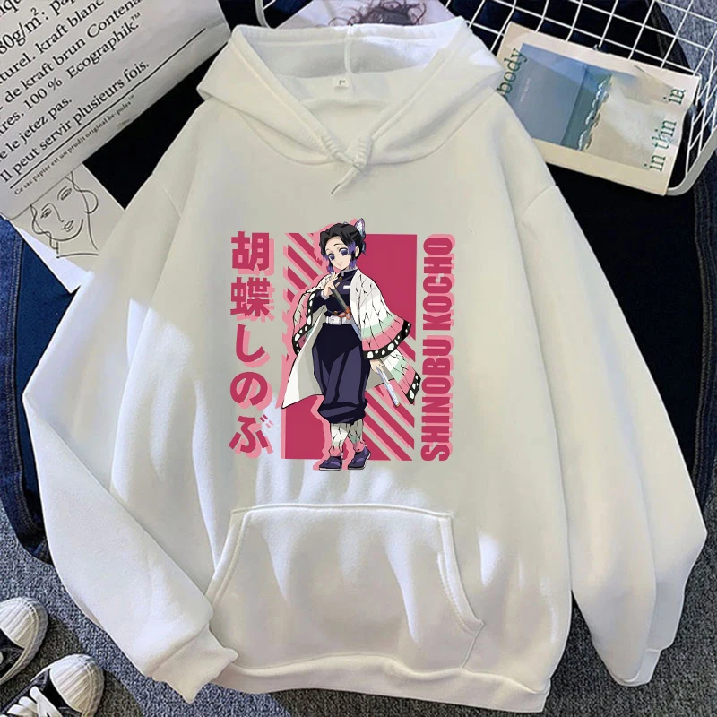 New Anime Kochou Shinobu Pattern Print Hoodies For Women Fashion Casual Sports Sweatshirts Ladies Pullovers Tops