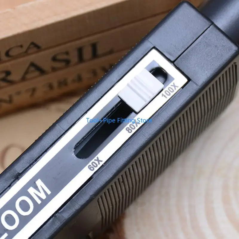 F92B Magnifier with LED Light & Base 60x-100x Zoom Pocket Microscope for Adults Teens