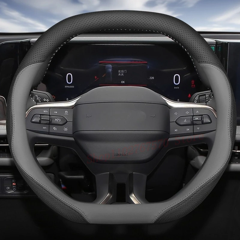 

Кожаный чехол на руль Nappa для Ford Edge L 2025, нескользящий, прочный, четырехсезонный, универсальный, аксессуары для салона автомобиля