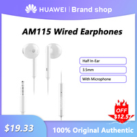 Original Huawei AM115 Wired Earphones 3.5MM In-Ear Sport Noise Cancelling Headset Computer PC Headphone With Microphone