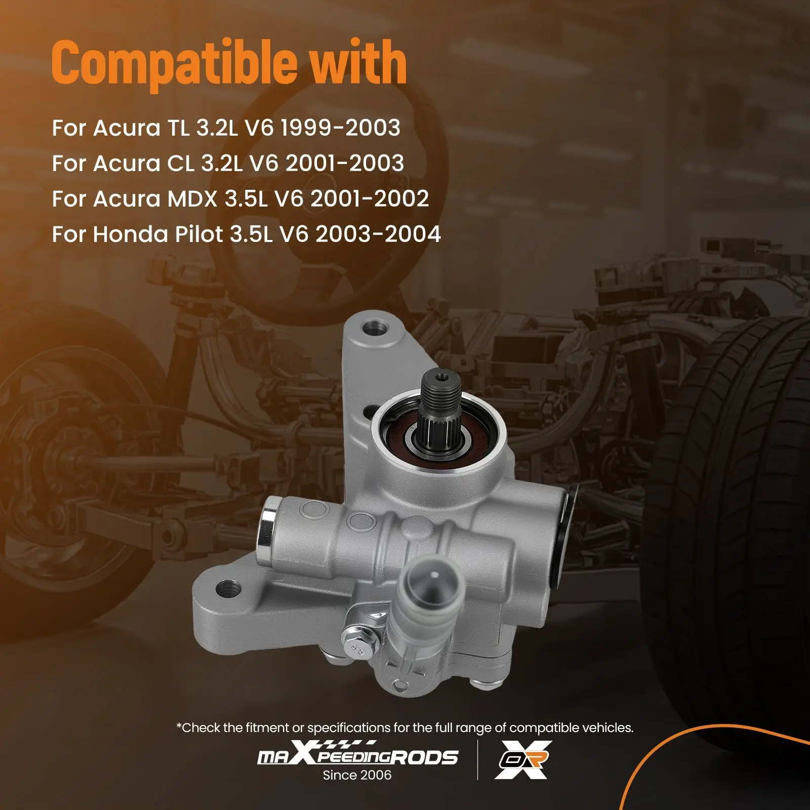 

Power Steering Pump for Acura CL MDX Honda Pilot 2001-03 3.2L 3.5L 56110P8EA01