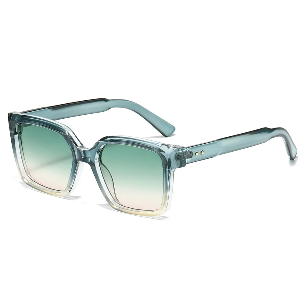 

New Square Women Sunglasses Sunshade UV400 Degrees Retro Trend Rivet Men Leopard Print Gradient Orange Sunglasses