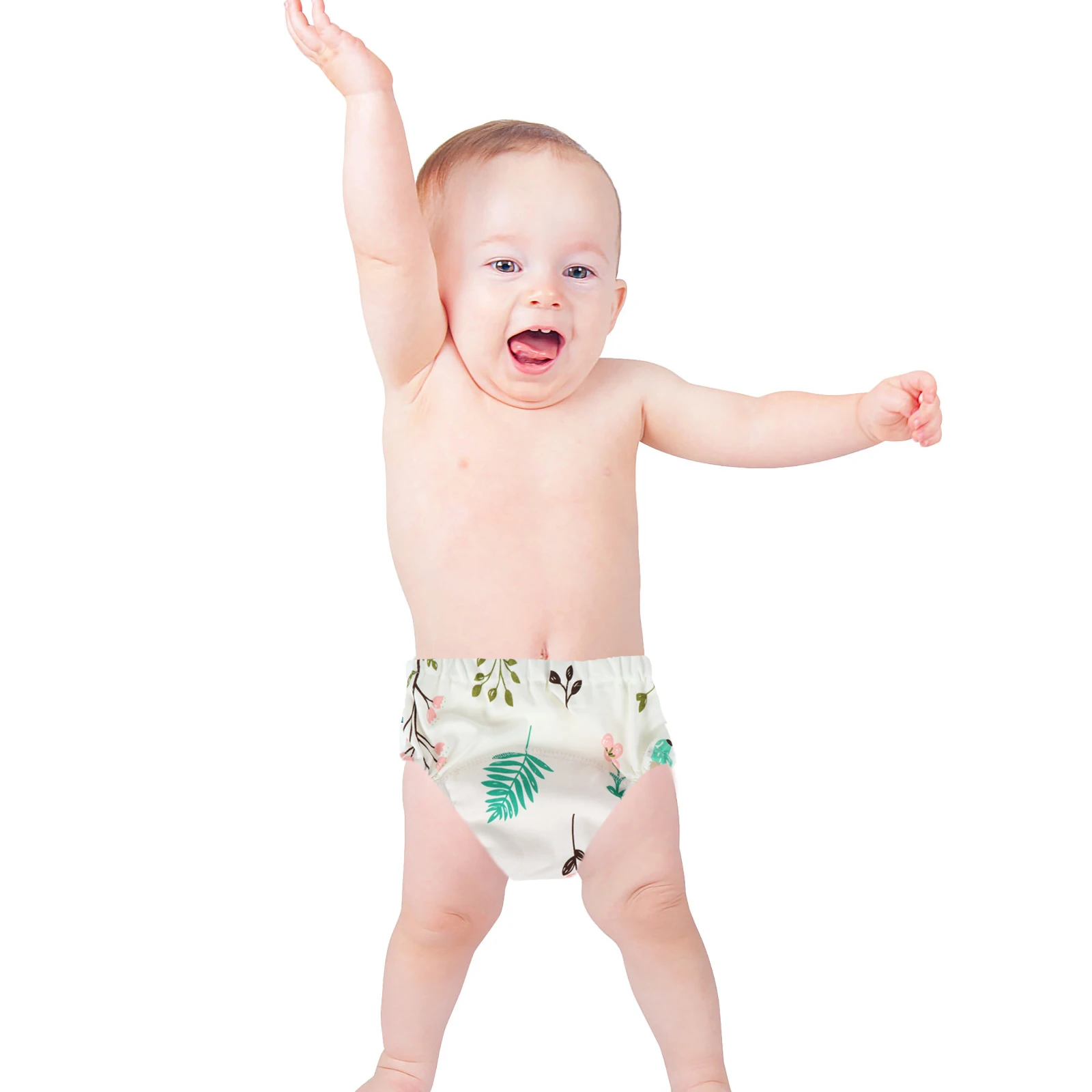 

2Pcs Baby Diaper Training Pants Infant Gauze Diaper Washable Reusable Nappy Pants Waterproof Layer