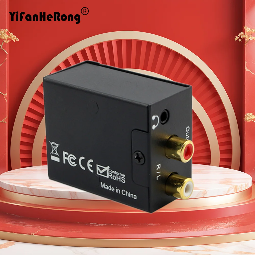 3.5MM Jack RCA Amplifier Decoder Digital to Analog Audio Converter Optical Fiber Coaxial Signal to Analog DAC Spdif Stereo