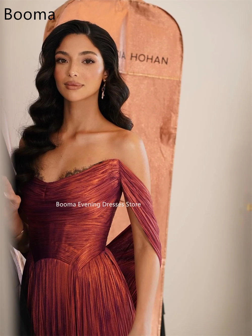 Booma a-line لامعة قبالة الكتف الدانتيل فساتين سهرة رداء حفلات رسمية للنساء فستان حفلات أنيق تخصيص 2025 #5