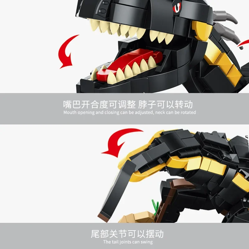 MOC Technology Velociraptor Building Blocks Jurass Indominus Park Dinosaurs World Bricks Creative Toy for Boys and Blocks fans - view 3