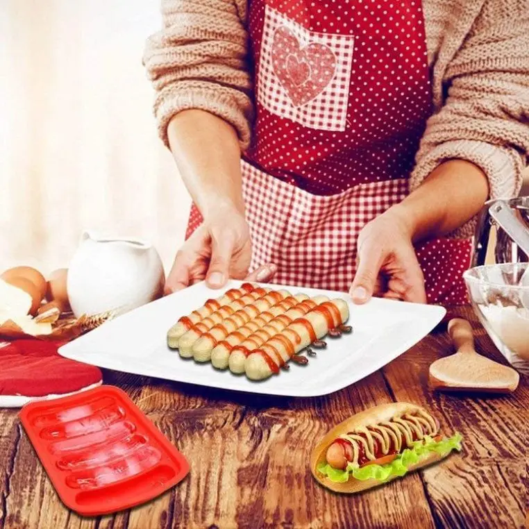 الغذاء الصف سيليكون قالب السجق أداة أغذية الأطفال محلية الصنع لحم الخنزير هوت دوج قالب لوازم الخبز أدوات المطبخ المعجنات #6