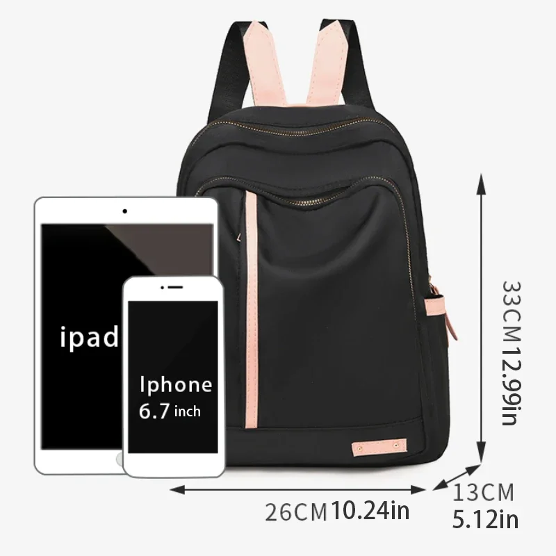 Mochila para mujer, gran capacidad, correas ajustables para los hombros, cierre de cremallera, estilo universitario informal, mochila escolar