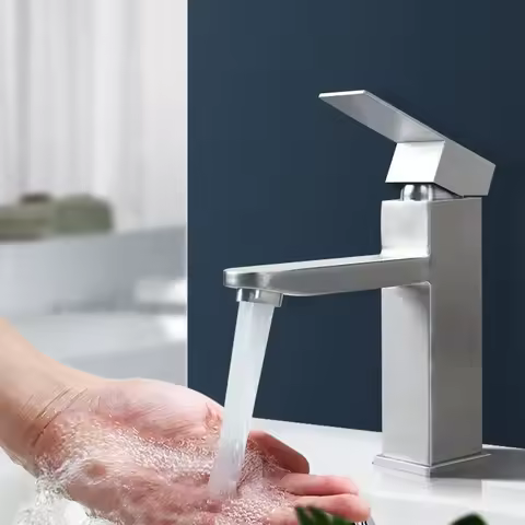 Basin Sink Faucet Bathroom Kitchen Washbasin Faucet Deck Mounted Hot Cold Water Tap Premium Stainless Steel Faucets