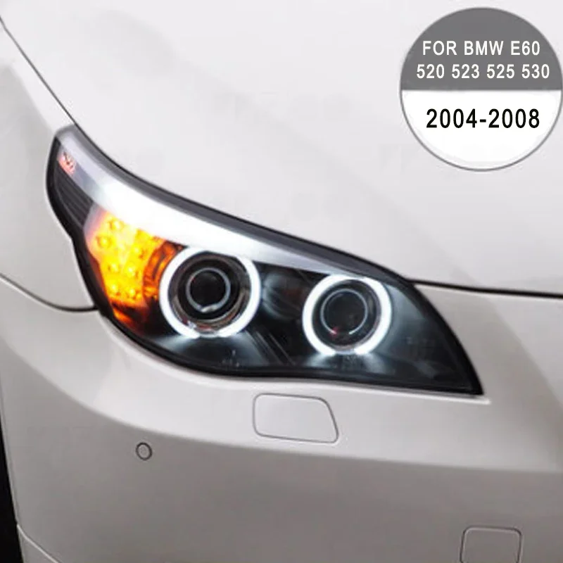 Car Styling LED HeadLamp for BMW 5Series E60 E90 X1 Headlights 04-18 LED Headlight angel eye headlight BI XENON front accesspori