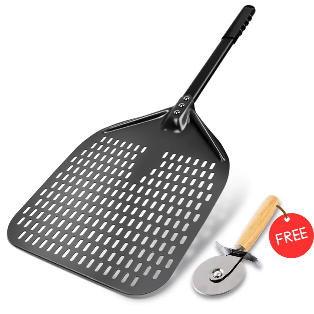 

10 12 13 14 16 Inch Big Pizza Perforated Shovel Paddle Short Handle for Oven Turning Peel Kitchen Tools Nonstick Pizza Baking