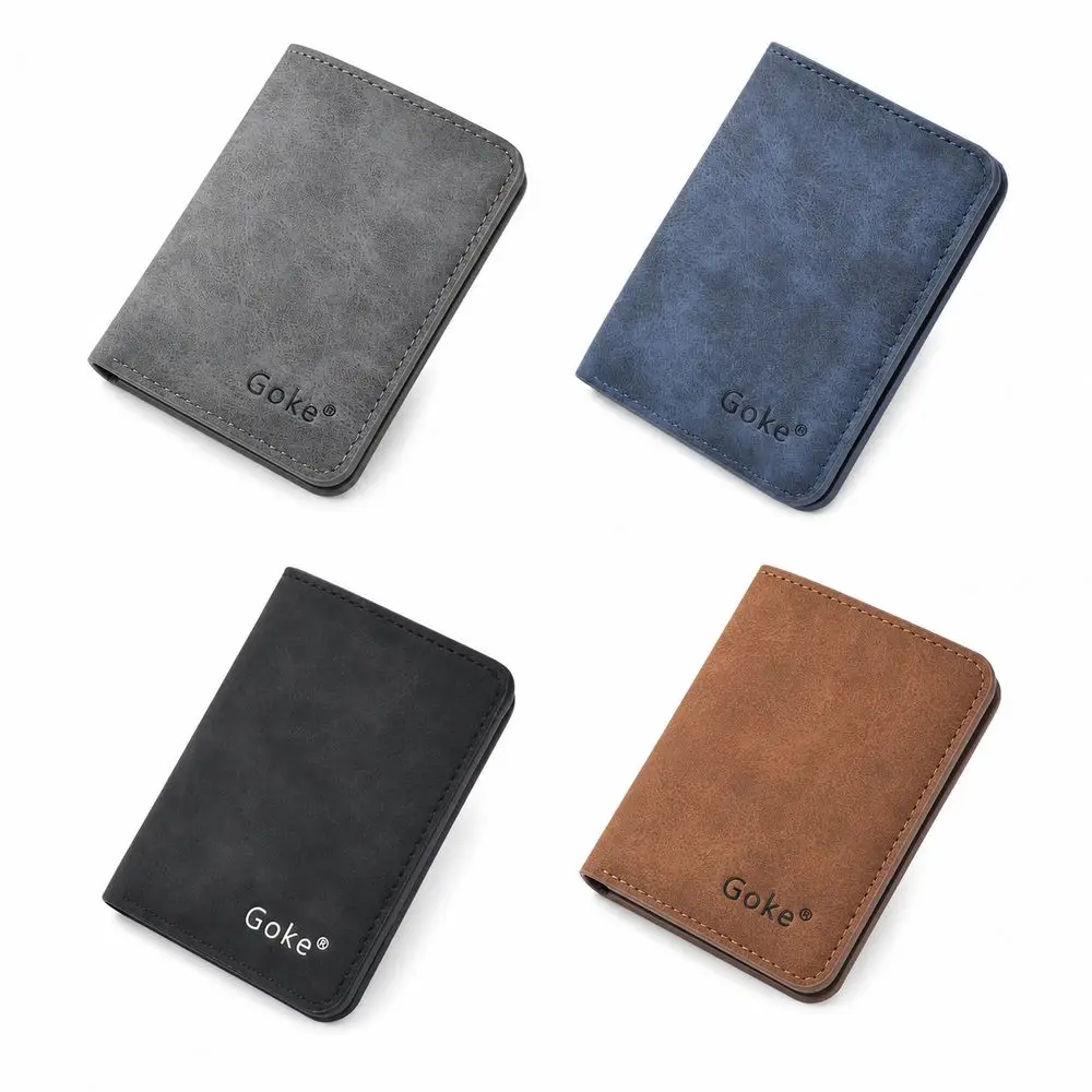 New Slim Profile Men's Card Holder Multi Card Slots Mini Size Bifold Wallet Multifunctional Anti-Magnetic Mini Wallet Drivers