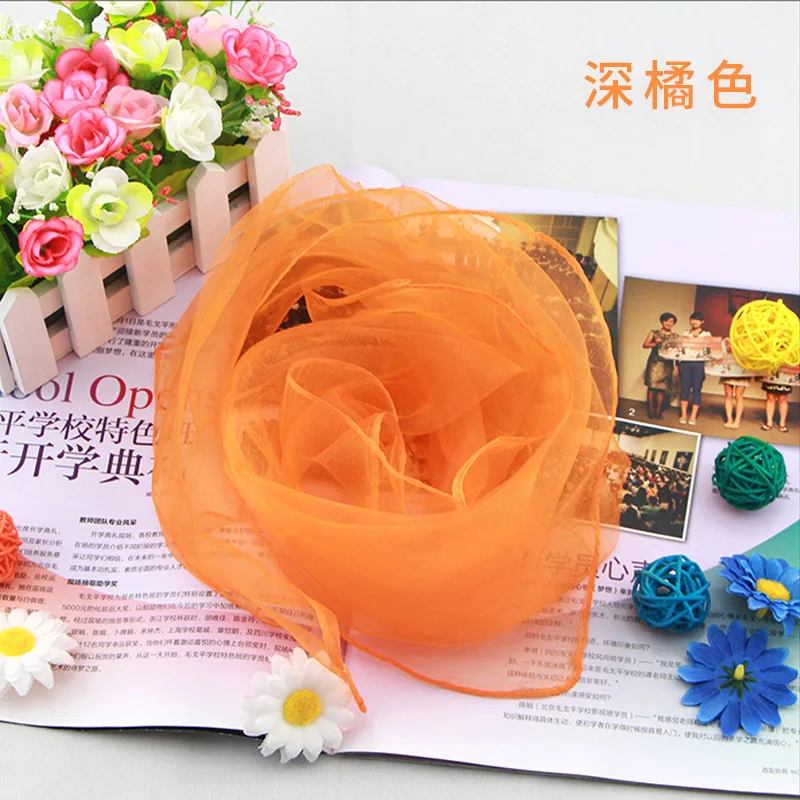 Solid Color Chiffon Small Silk Scarf Performance Dance New Style Small Square Scarf Candy Color Silk Scarf Windproof Scarves