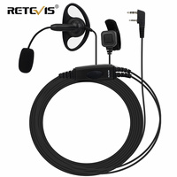 Retevis EEK020 Walkie Talkie Headset Dual PTT Earphone D Shape for Kenwood baofeng uv 5r Earpiece for Motorola Radio Accessories