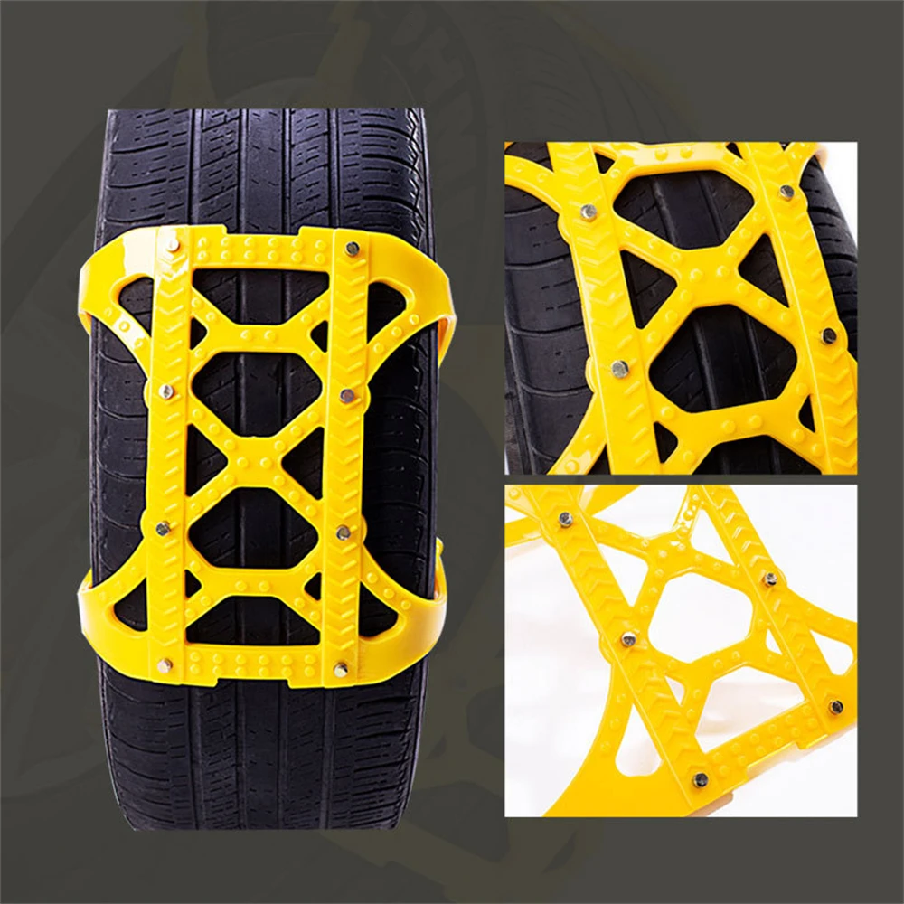 6PCS Nylon Snow Chain Car Rubber Chains Anti-skid Belts Winter Iron Tire Wheel Clamps Anti-slip Snow Chains For Car