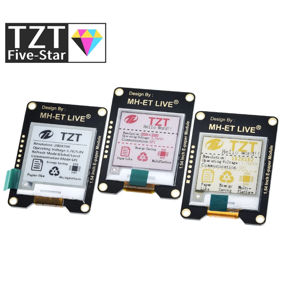 TZT 1.54 Inch Epaper Module E-paper E-Ink EInk Display Screen SPI Support Global/Part  For Arduino STM raspberry pi ESP32