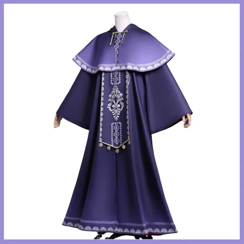5;e,8\v,5/Anime Silent Witch Monica Everett Cosplay Costume Purple Robe Dress Coat Uniform Woman Cute Halloween Maskf,5'h\8/m'
