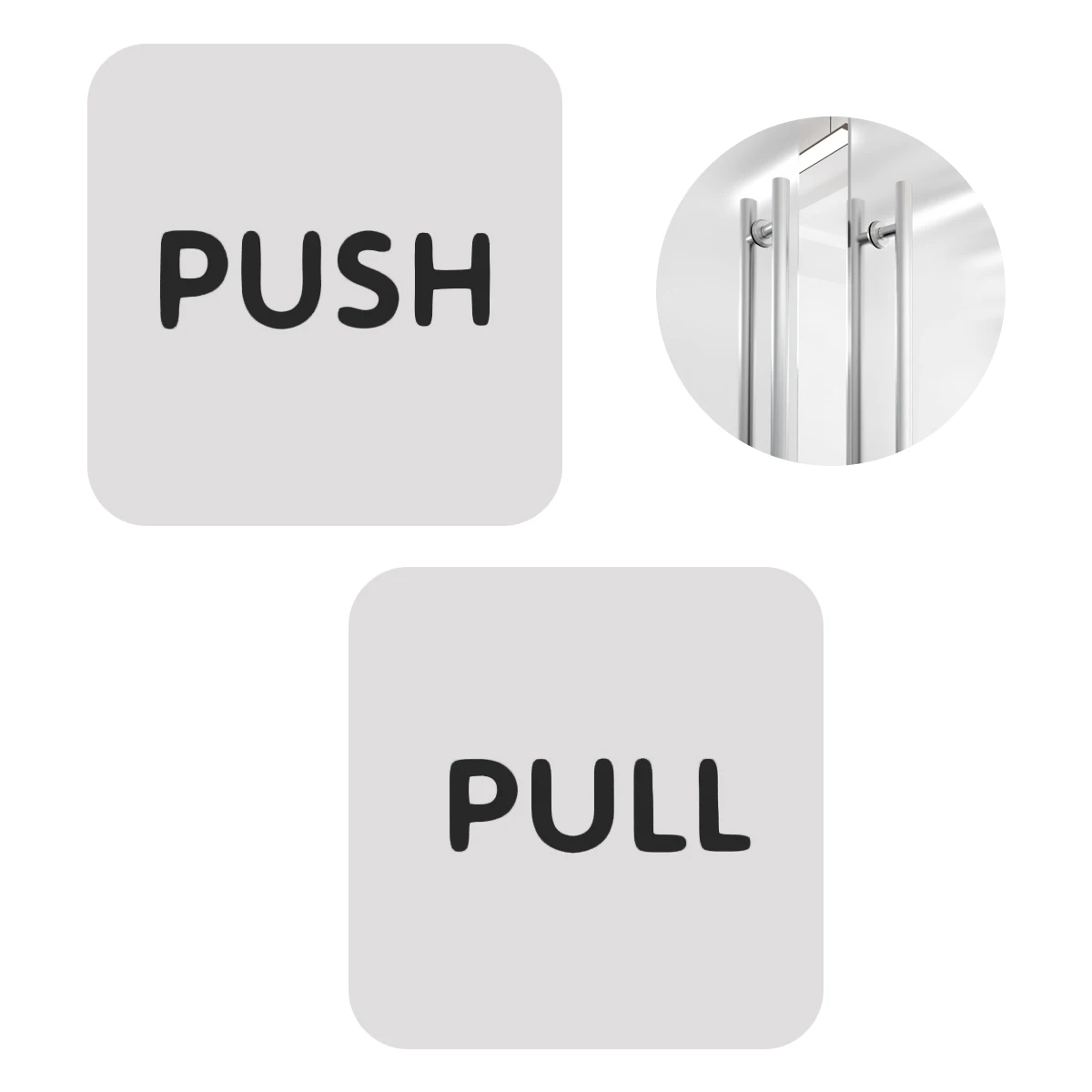 

1 Pair Push Pull Door Sticker Self Adhesive Entrance Exit Sign For Salon Window Shop Smooth Surfaces Waterproof Eco Friendly