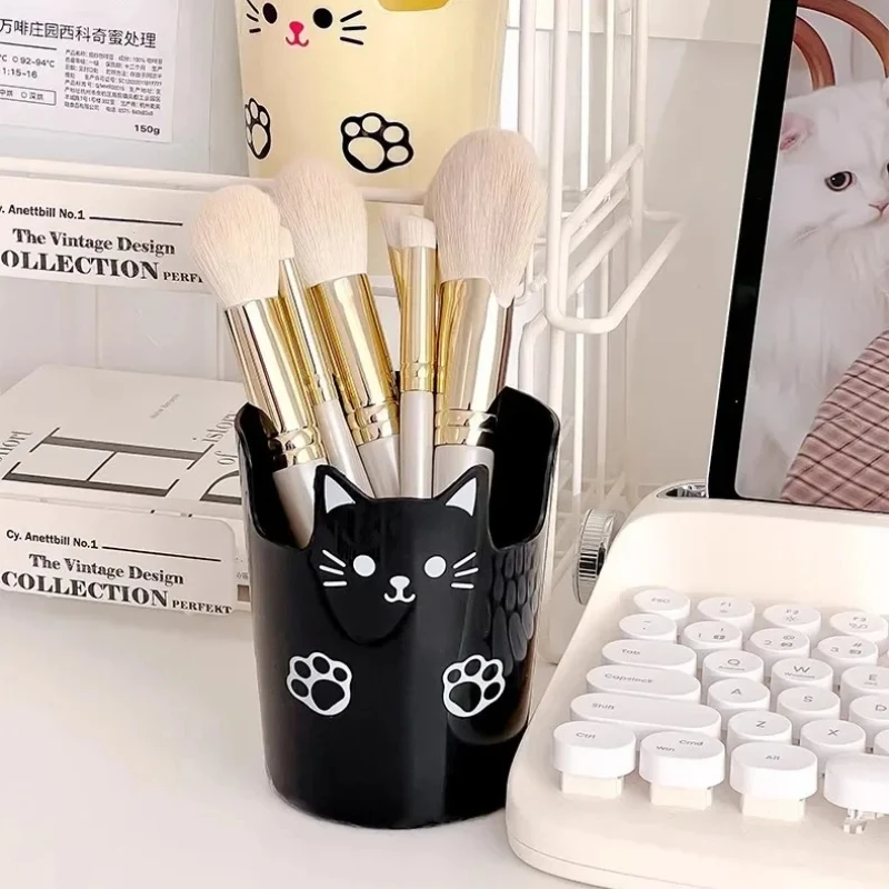 

Cute Cat Pen Holder & Phone Stand - Multifunctional Desktop Organizer for Kids Student School Supplies Creative Office Storage