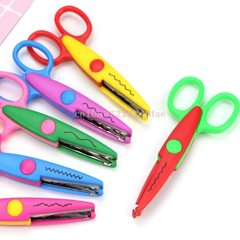 1 Pc Minimalistic Scissors Wavy Pattern Small Round Head Children Special Student Art Tool Stationery Scissor For Scrapbooking