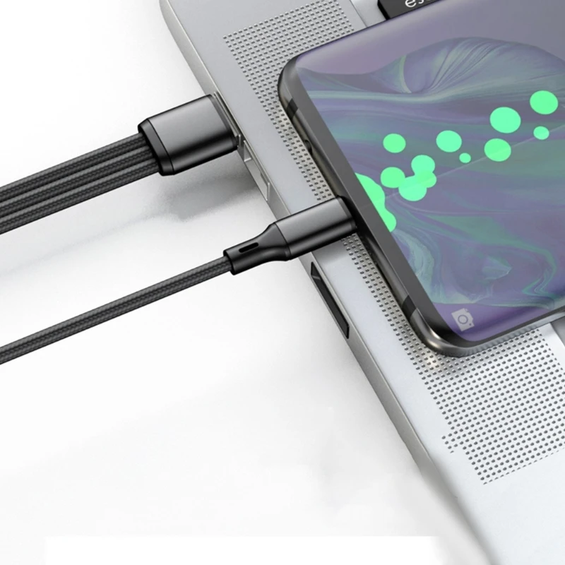 شحن سريع كابل USB ، 3 في 1 ، موصل نوع C ، سلك مصدر الطاقة ، سلك تمديد الأسلاك ، انخفاض الشحن ، USB إلى 3X