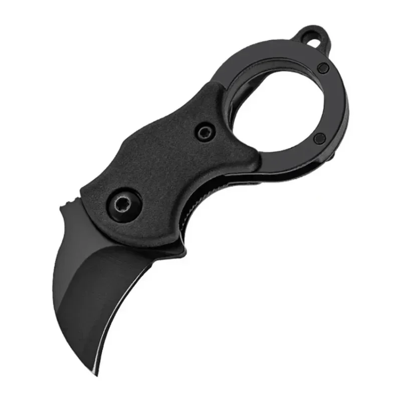 NEUER Schlüsselanhänger Taschenmesser aus Edelstahl für Camping, kleines tragbares Mini-Messer, Schäler, feststehende Klinge, Multi-EDC-Werkzeug mit Kette – Detail 10