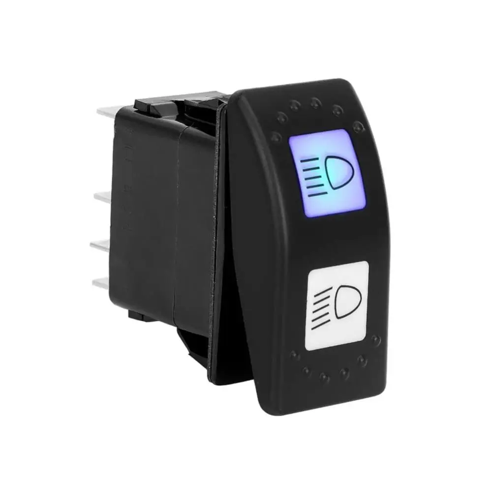 Durable 15A 24V Boat Type Switch LED Indicator Excellent Conduction Headlight Switch ABS Car Modification Full Beam Switch Yacht