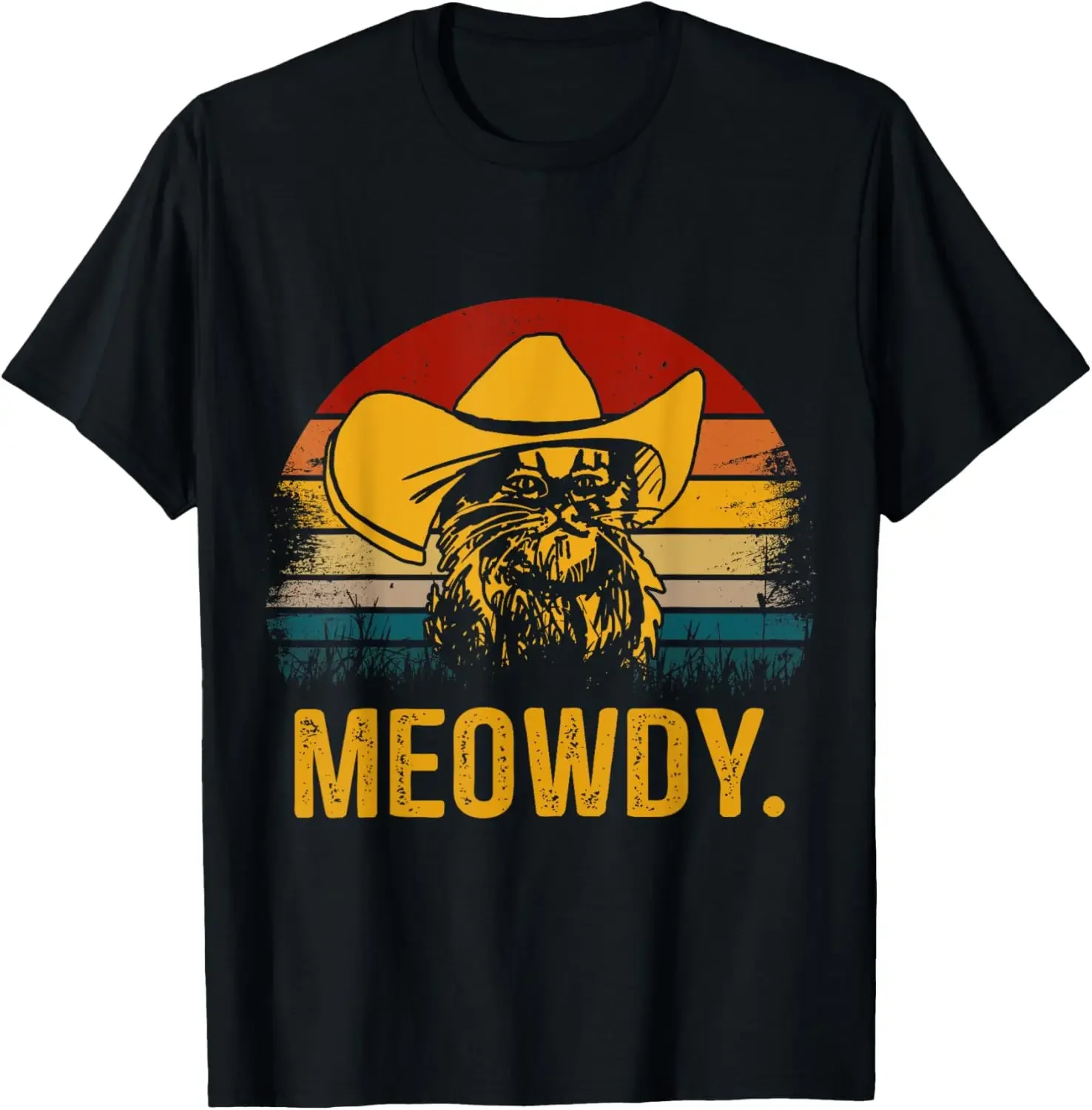 Vintage Meowdy T-shirt Cowboy Cat Gift T-Shirt