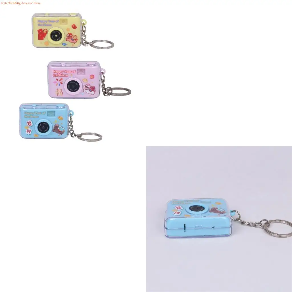 G92D Sound Activated Glowing Keychain UV Camera Horse Decoration Plastic Material