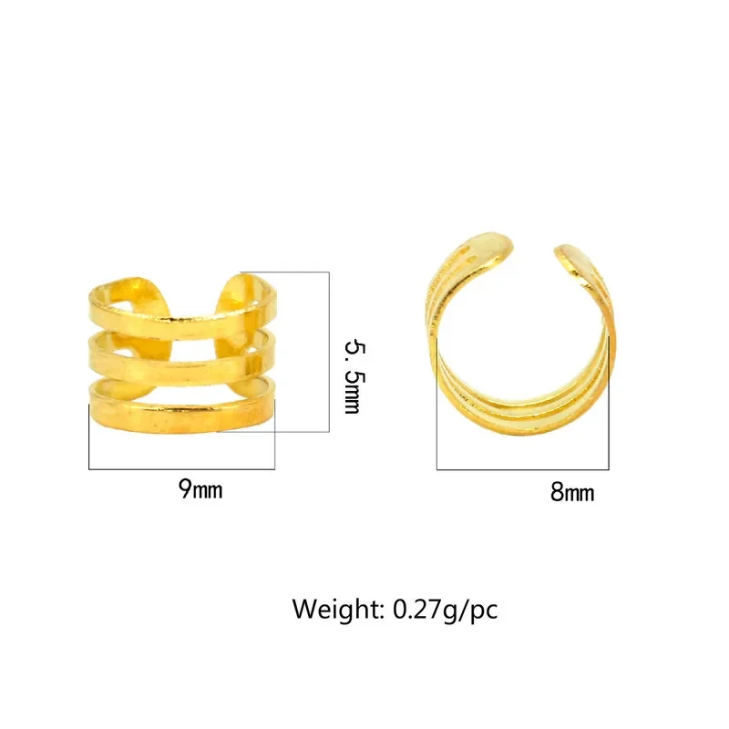 50 Pcs Golden/Silver Big Adjustable Hair Braid Dread Dreadlock Beads Cuffs Clips Rings Tube Accessories Approx 8mm Hole