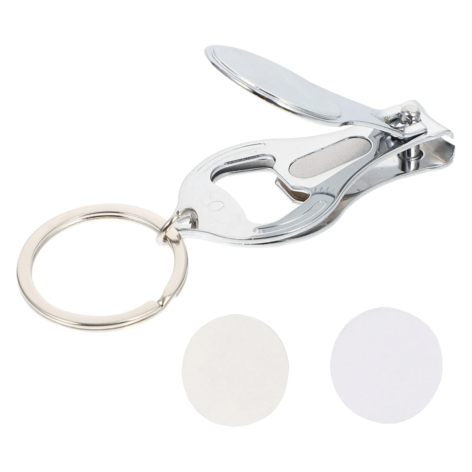 

2Pcs Multifunctional Metal Keychain Nail Clipper Creative Design Keychain Durable Use Keyring Gadget
