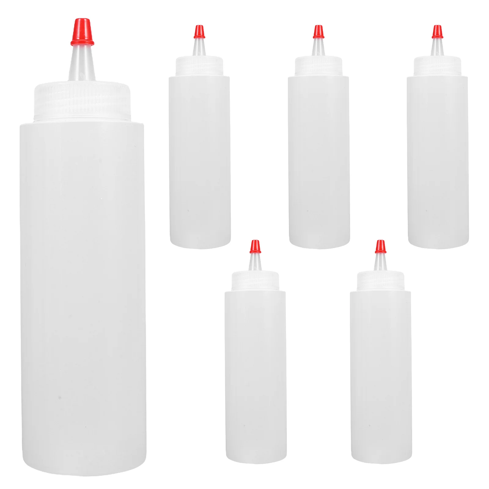 

6Pcs Squeeze Bottles for Ketchup Salad Dressing Sauce Condiment Dispenser Precision Tip 250ml Kitchen Cooking Oil Bottles