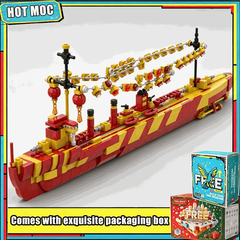 709PCS Lunar New Year Isokaze Ship Building Blocks Custom Model Creative DIY Assembly Educational Toy Festival Decoration Gift