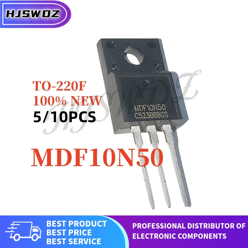 5PCS-10PCS Brand New MDF10N50 10N50 TO-220F 10A 500V Best Quality High power In Stock
