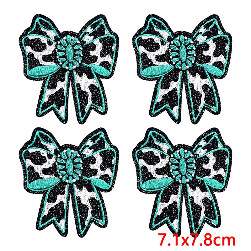 10Pcs/Lot Western Cowboy Turquoise Iron On Patches For Clothing - Embroidery Patch Appliques For Jeans Jackets DIY Crafts