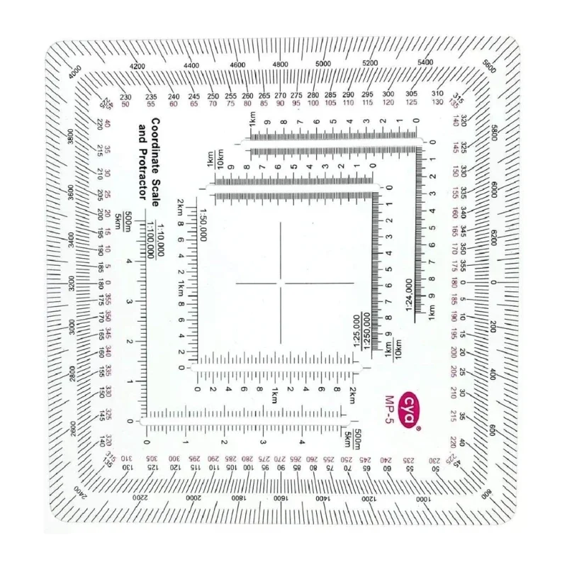 Military Style MGRS/UTM Coordinate Grids Reader, and Protractors,Coordinate Scale Map Reading and Land Navigation