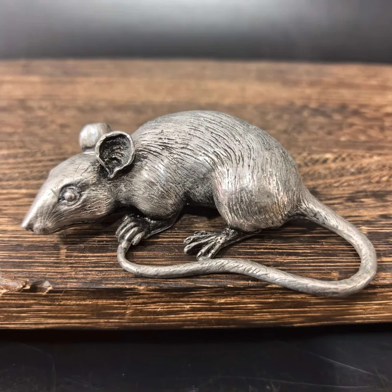 Brass mouse , twelve zodiac animal tea pet, desktop decoration craft, creative metal ornament