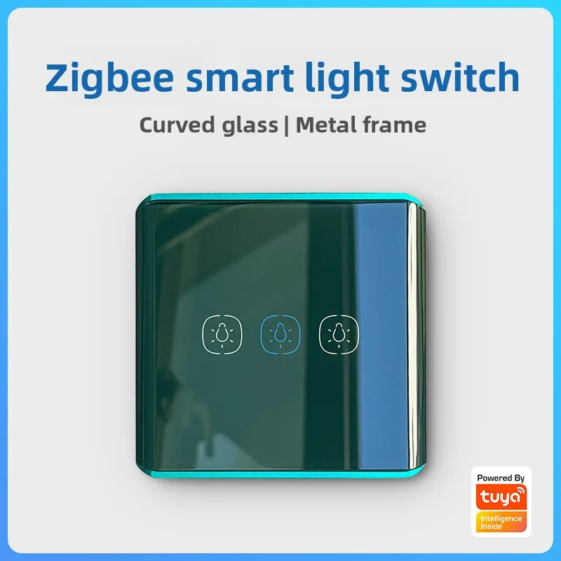 

Zigbee Intelligent Zero Fire Graffiti Приложение Переключатель дистанционного управления Темно-зеленый беспроводной интеллектуальный выключатель света с голосовым управлением
