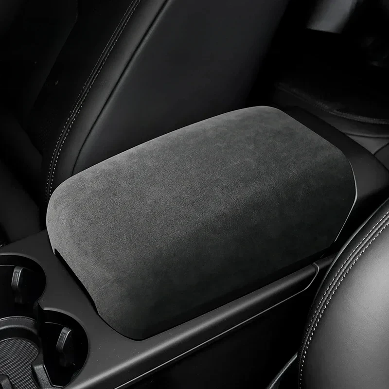 Alcantara Suede Wrapping Car Adhsive Armrest Cover Storage Lid Box Panel Trim For Porsche Macan 2018 2019 2020 2021 2022