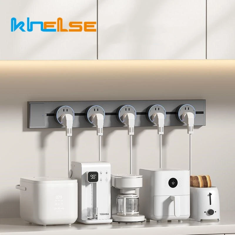 

Wall Mounted Track Sockets Romovable Kitchen Bedroom Electrical Power Outlet Anti-electric Shock Sliding Rail Adapter Plug