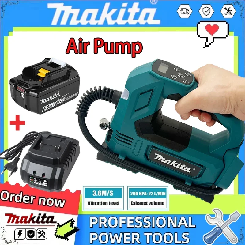 

Портативный беспроводной электрический насос для накачки шин Makita, 18В, ручной компрессор для автомобилей, велосипедов, мячей