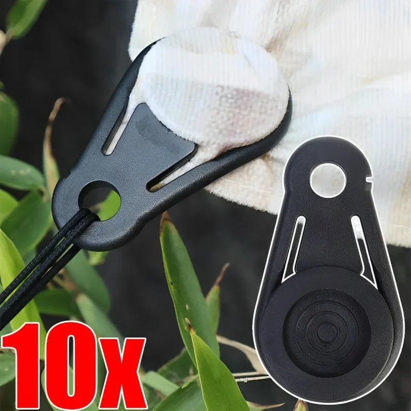 10/5pcs Tarp Clips Tent Fastened Snap Clips Rainproof Tarpaulin Rope Alligator Clips Awning Tighten Fixed Buckle Accessories