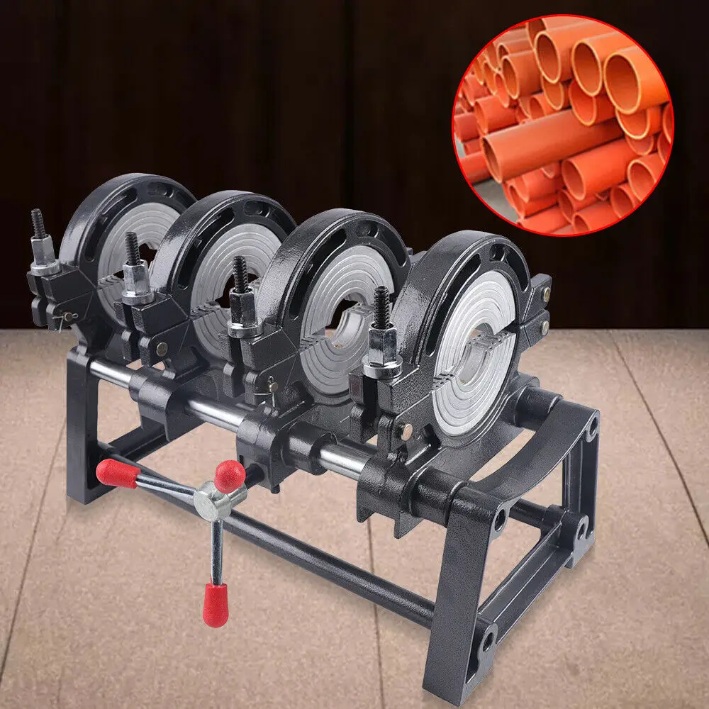 63-160mm Butt Welding Machine, Plastic Pipe Fusion Welder With 1000W Heating Plate And 850W Milling Cutter, 0-270℃ Adjustable Temp 4 Reinforced Clamping Rings For PPR, PE, PB, PVDF, PP Pipe
