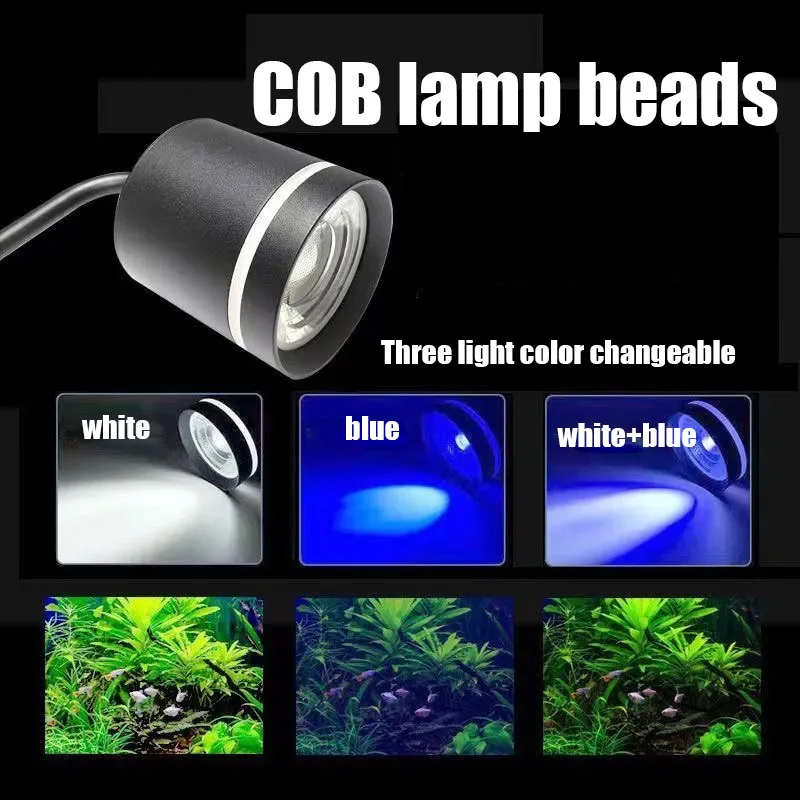 18\25W Professional COB Lamp Beads Aquarium Light White+Blue Light Color Scheduled Turn Off Function Brightness Adjustable