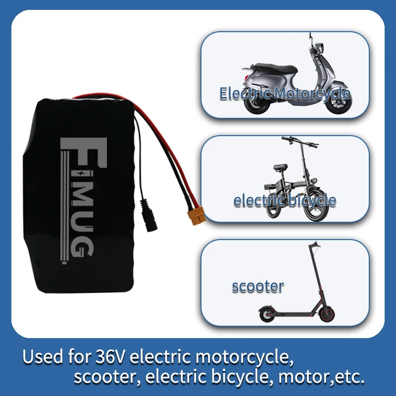 36V 10S5P 17.5Ah 18650 Lithium-ion Battery Pack with Built-in BMS Protection Board for Electric Motorcycles and Bicycles