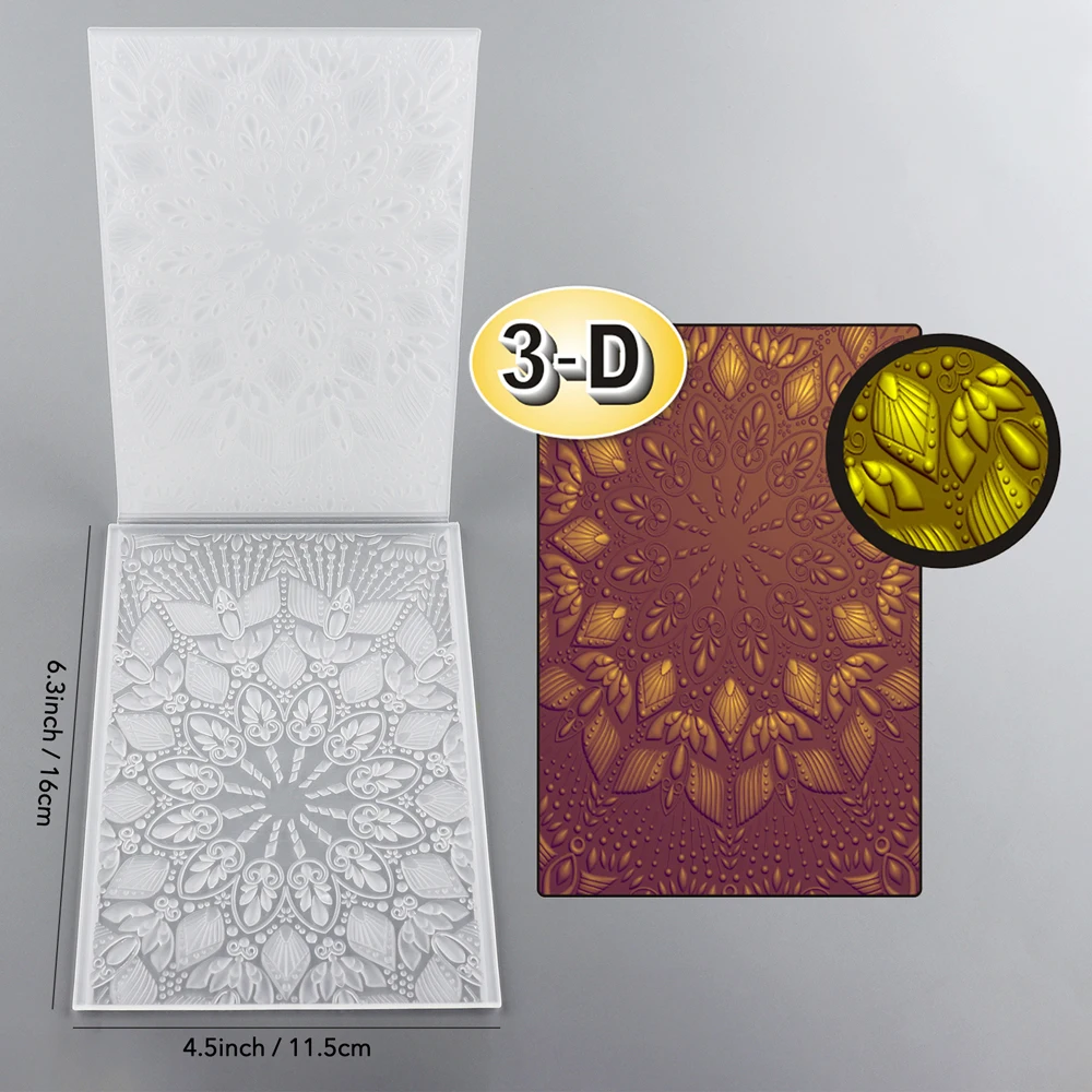 Stunning Mandala 3D Embossing Folder Flowers Texture Fades Background Patterns Templates For Card Scrapbooking Paper Making X29