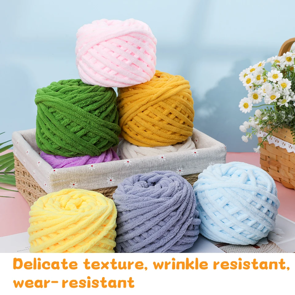 Fenrry100g Şönil Örgü Ipliği Yumuşak Buz Şerit Hattı Pamuk Ipliği Diy Yün Iplik El Yapımı Örgü Battaniye Eşarp Kalın Iplik