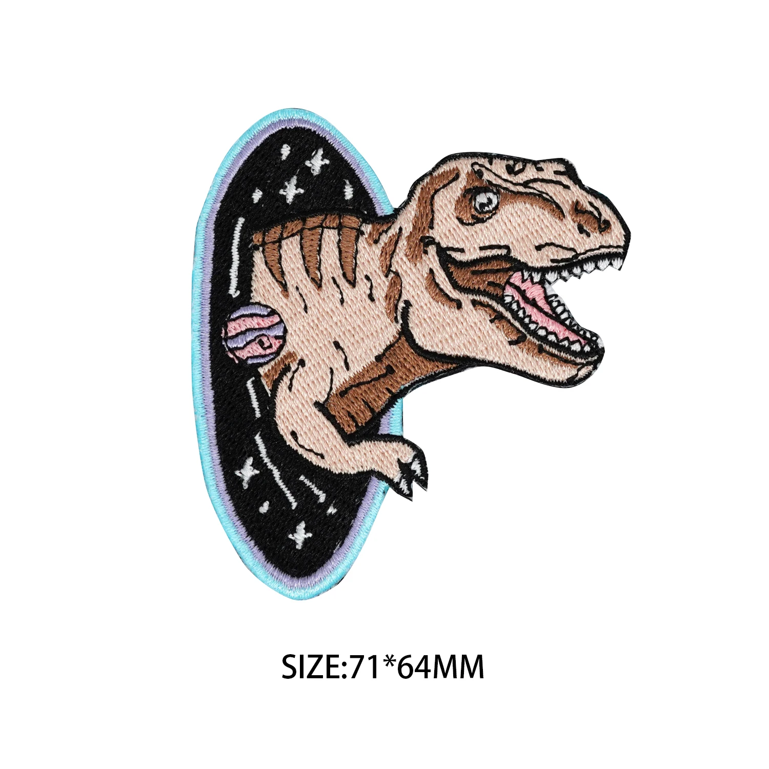 Dinozaur Patch Universe Patch Tyrannosaurus rex łatka haftowana żelazko na plastry na odzież haftowane naklejki do prasowania