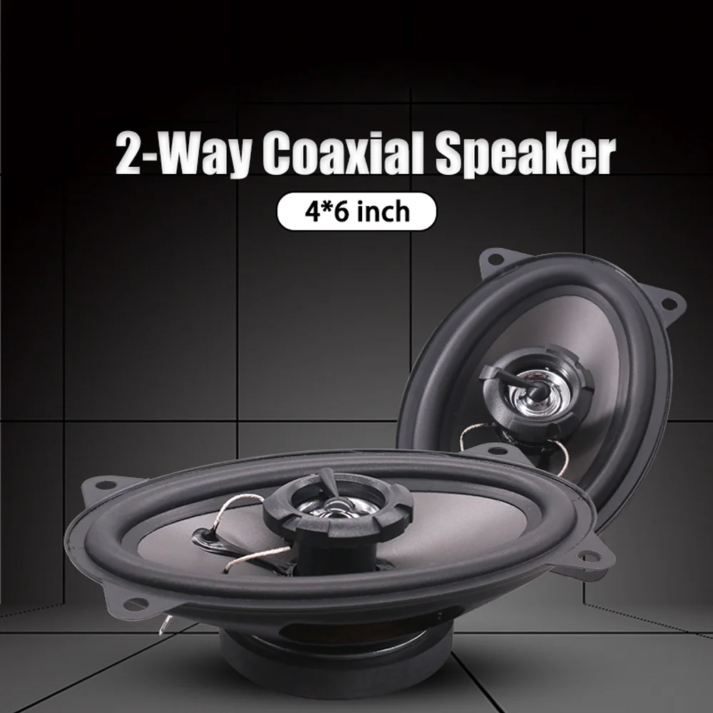 1Pair Universal Car Coaxial Speakers 4*6 Inch High Power Car Audio Stereo Speakers Full Range Audio Non-Destructive Installation