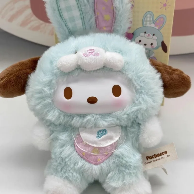 Oryginalny Sanrio Cartoon Rabbit Series Blind Box Kuromi Hello Kitty 3 Vinyl Face Plush Doll Pendant Girls Keychain Christmas Gift